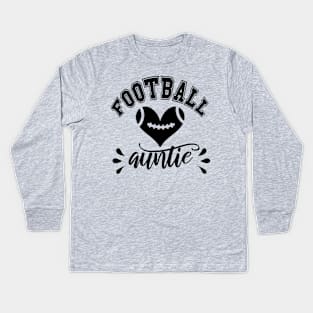 Football auntie black Kids Long Sleeve T-Shirt